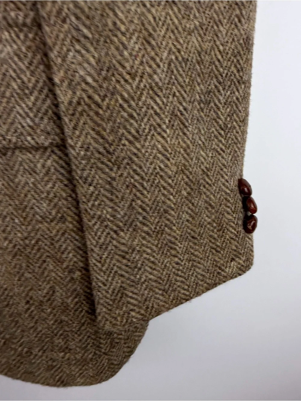 Vintage Harris Tweed Blazer Mens 42 Brown Herringbone Wool Sport Coat USA